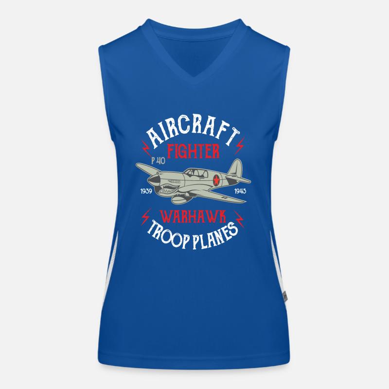 Aircraft Warhawk Troop Plane Fighter Gift Flight Women's Functional Contrast Tank Top