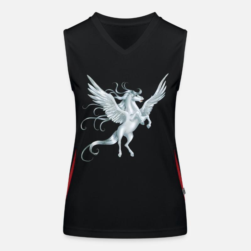 Pegasus with spread wings Women's Functional Contrast Tank Top