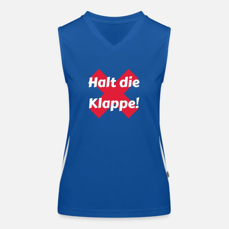 Halt die Klappe Funktionelles Kontrast-Tank Top für Frauen