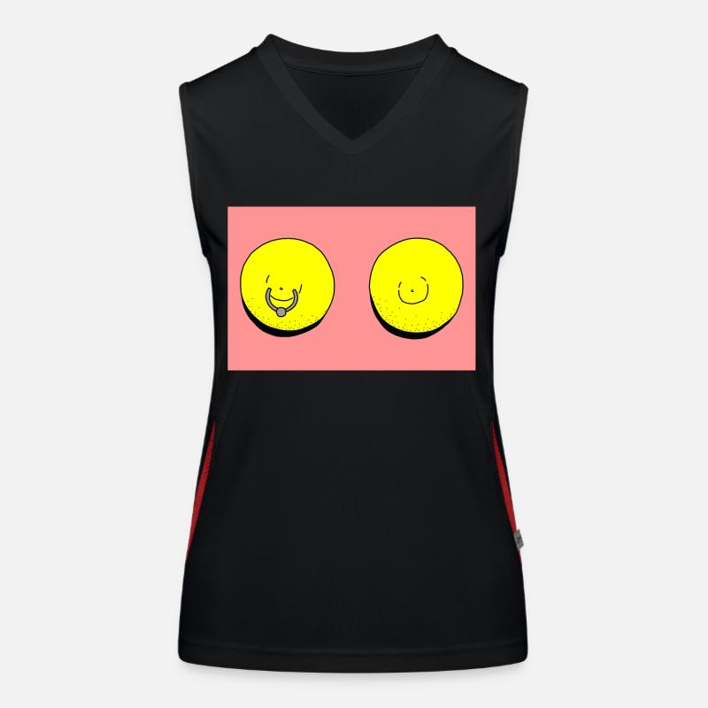 zitrone piercing rot Funktionelles Kontrast-Tank Top für Frauen