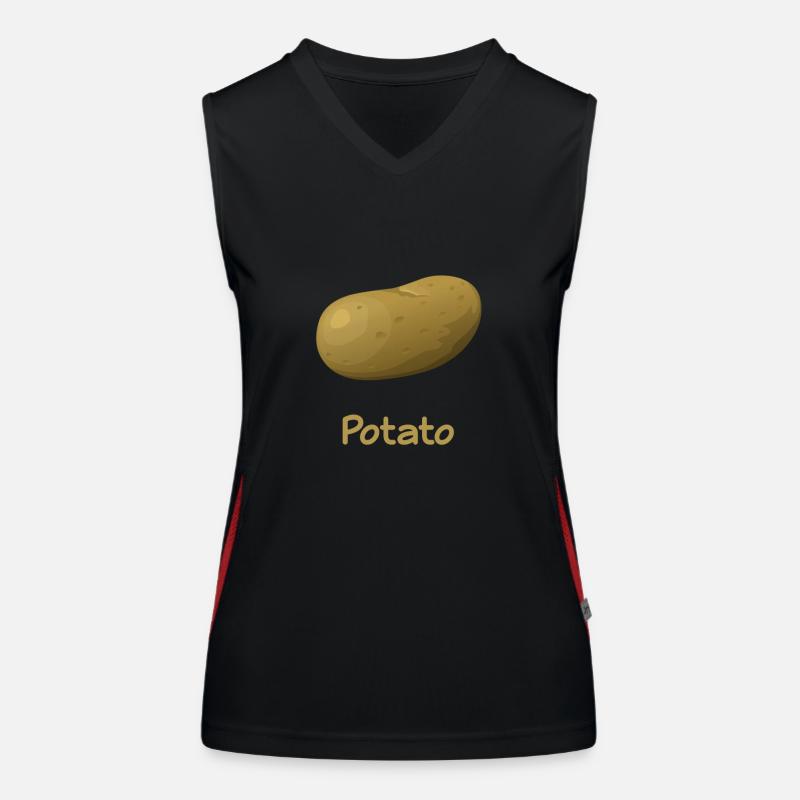 Potato - Women's Functional Contrast Tank Top - black/red