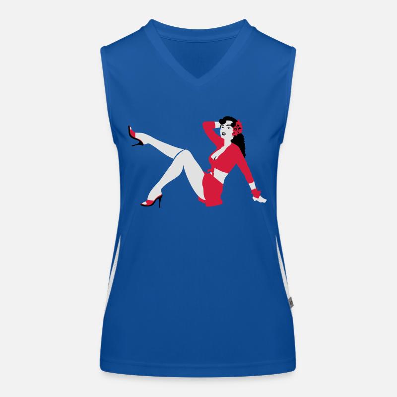 Retro Style Pin-up Girl Women's Functional Contrast Tank Top