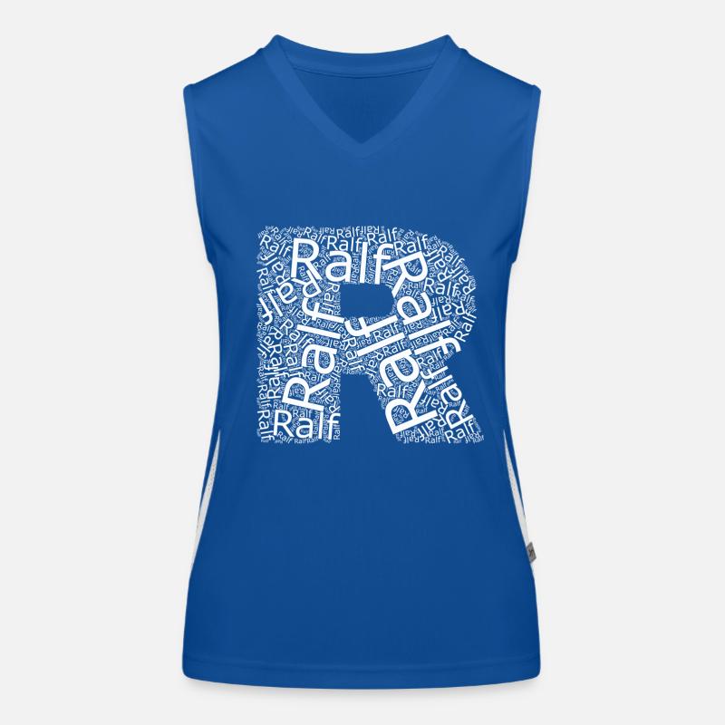 Ralf's first name as a word cloud Women's Functional Contrast Tank Top
