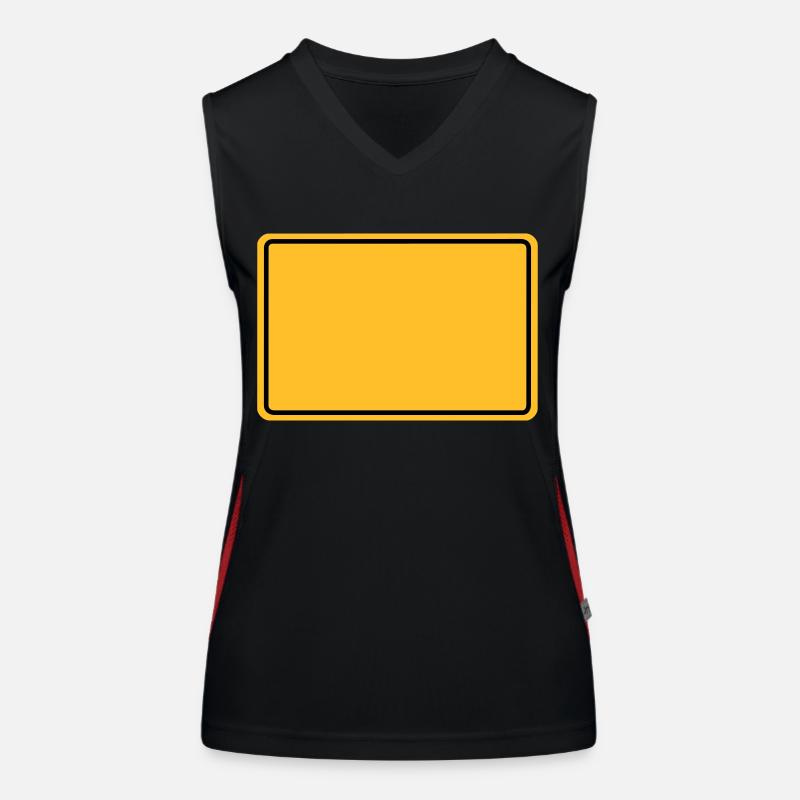 Ortsschild + Dein Text Funktionelles Kontrast-Tank Top für Frauen