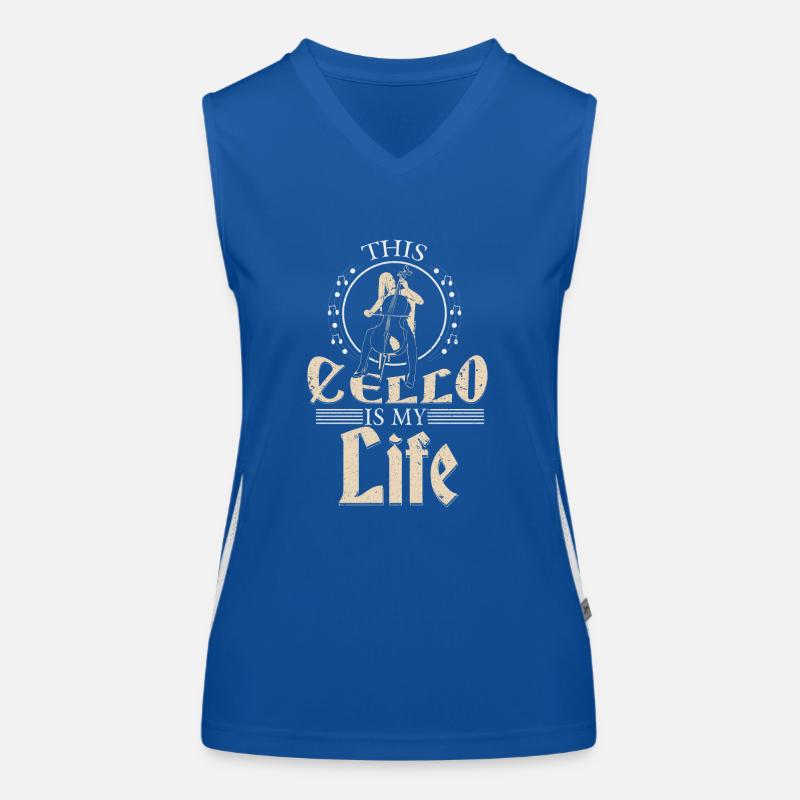 Cello Musik Funktionelles Kontrast-Tank Top für Frauen