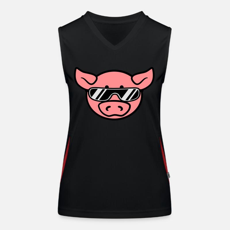 Lunettes de soleil cool cochon parti Débardeur respirant contrasté Femme