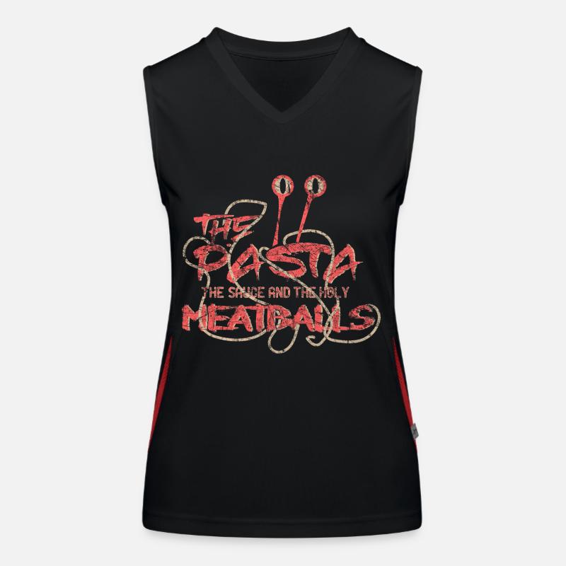Pasta Sauce und die Heiligen Fleischbällchen Funktionelles Kontrast-Tank Top für Frauen