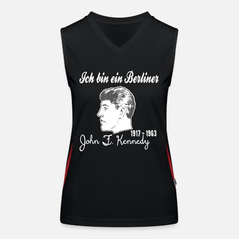John F. Kennedy,Ich bin ein Berliner,Shirt Berlin Funktionelles Kontrast-Tank Top für Frauen