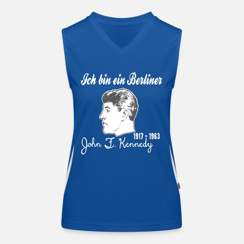 John F. Kennedy,Ich bin ein Berliner,Shirt Berlin Funktionelles Kontrast-Tank Top für Frauen