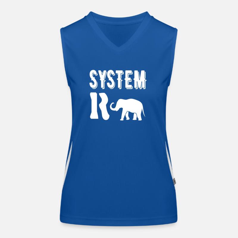 System R elephant, systemically relevant job profession shirt Women's Functional Contrast Tank Top