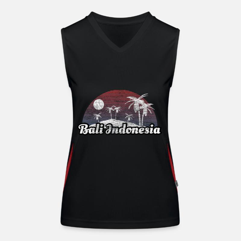 Bali Indonesia sea gift idea Women's Functional Contrast Tank Top