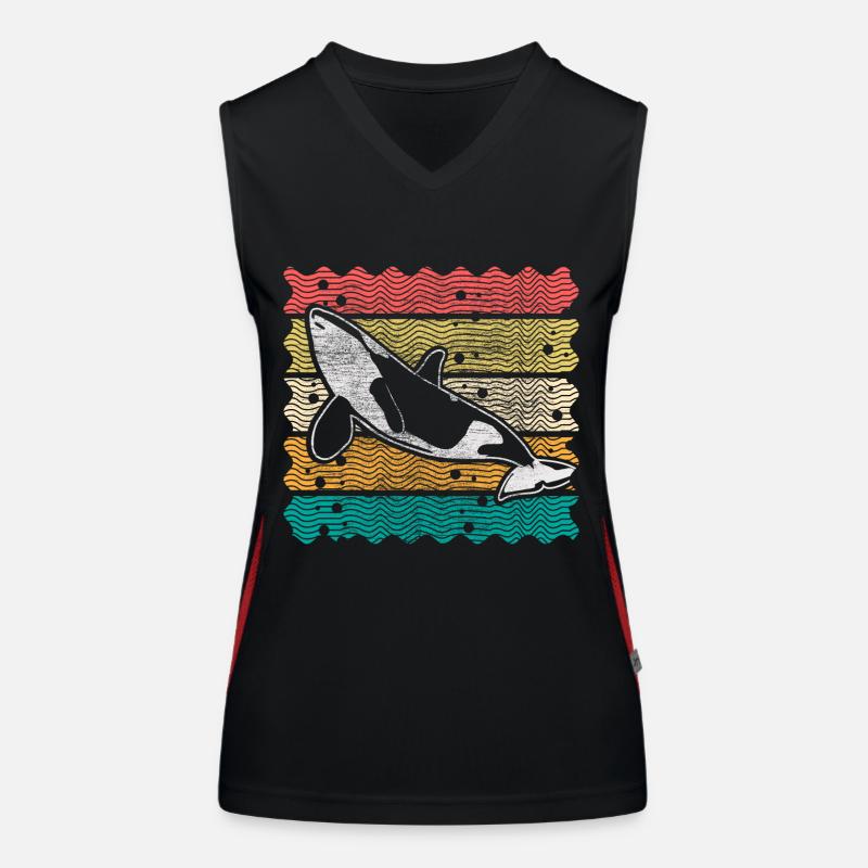 Orca Whale World Sea Gift Idea Women's Functional Contrast Tank Top