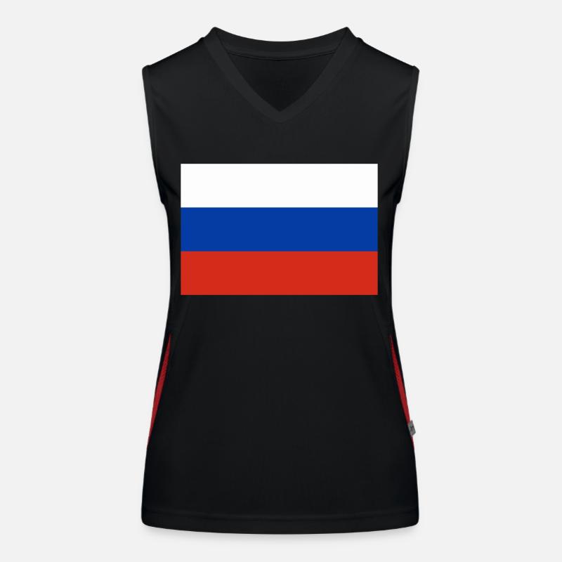 Russian flag Women's Functional Contrast Tank Top