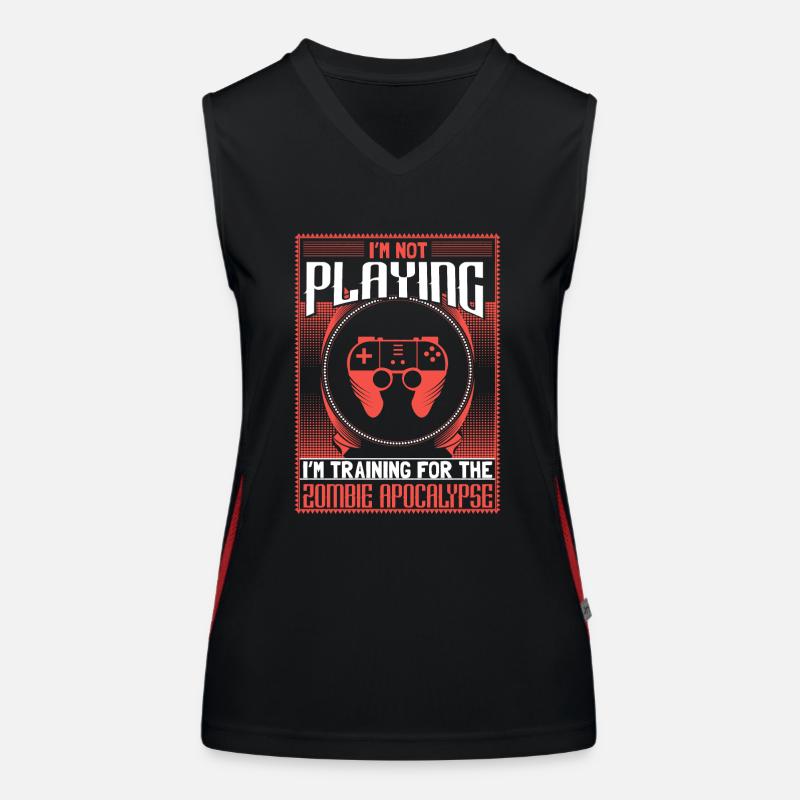 Zombie Apokalypse Games Lustig Geschenkidee Funktionelles Kontrast-Tank Top für Frauen