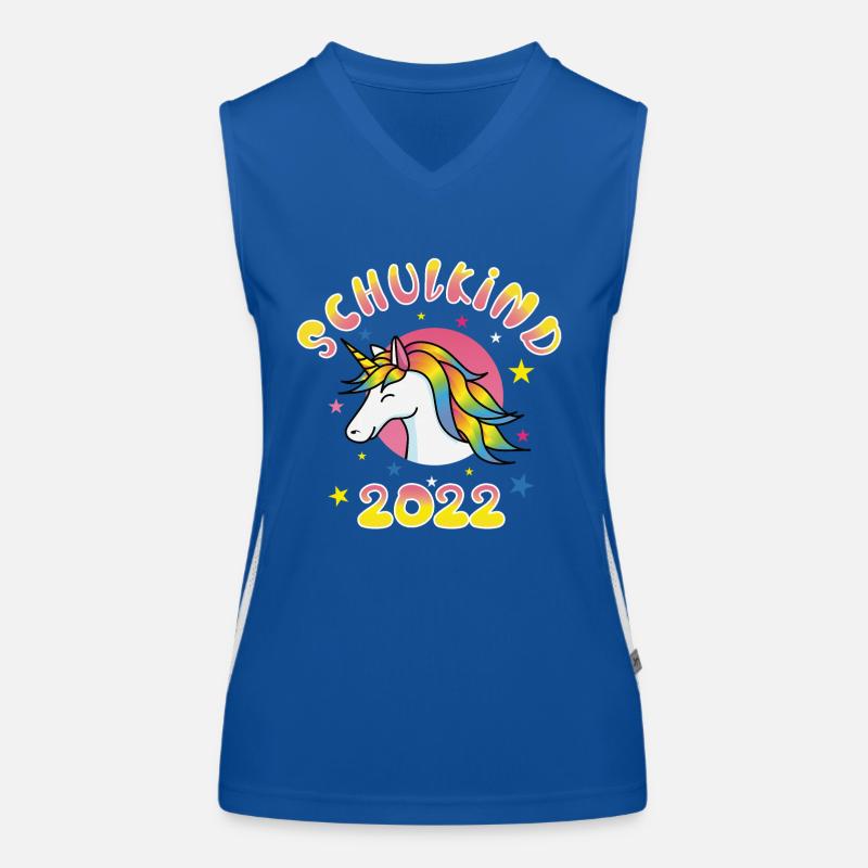 Lustiges Schulkind 2022 Einhorn Schule Geschenk Funktionelles Kontrast-Tank Top für Frauen