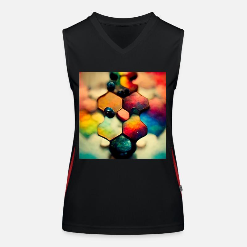 Ein Puzzle mit Moleküle Funktionelles Kontrast-Tank Top für Frauen