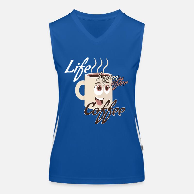 Das Leben beginnt nach einem Kaffee Geschenk Funktionelles Kontrast-Tank Top für Frauen