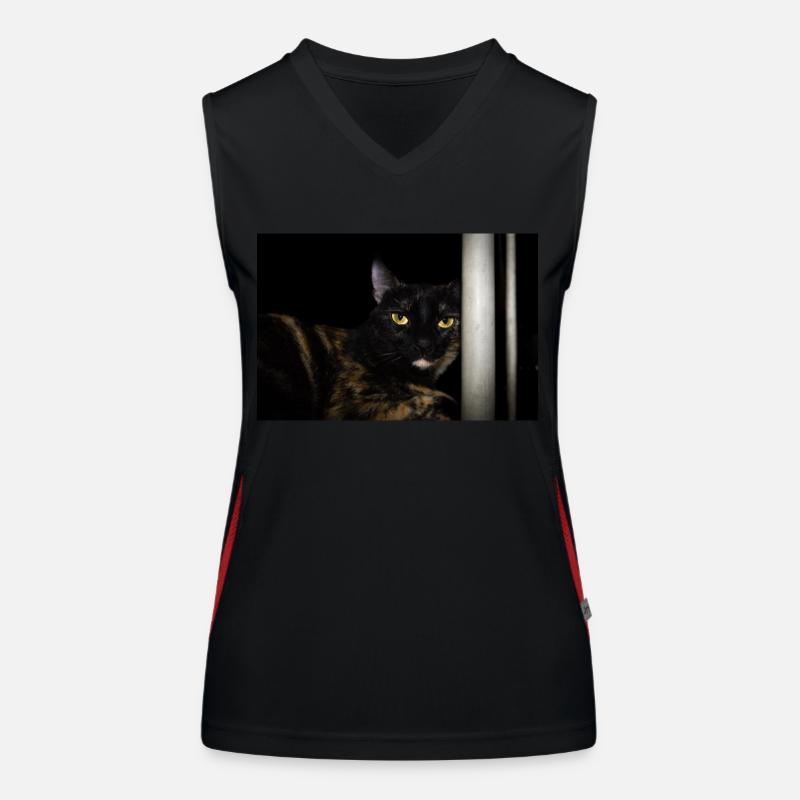 le chat noir Débardeur respirant contrasté Femme
