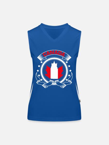 Canada Canadian Flag Gift Idea - Women's Functional Contrast Tank Top - royal/white - Front