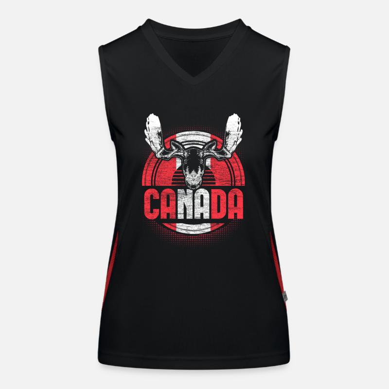 Idée cadeau du drapeau d’érable du Canada Débardeur respirant contrasté Femme
