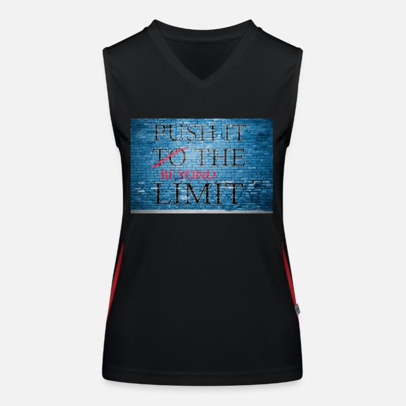 Push It Beyond the Limit Graffiti Funktionelles Kontrast-Tank Top für Frauen