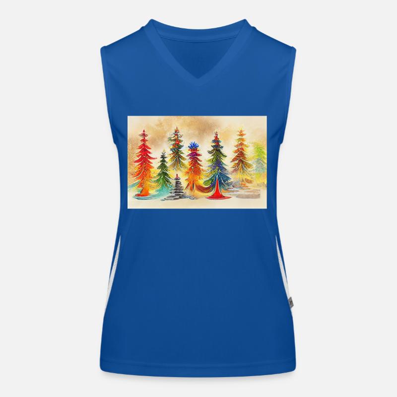 Künstlerischer Weihnachtsbaum Funktionelles Kontrast-Tank Top für Frauen