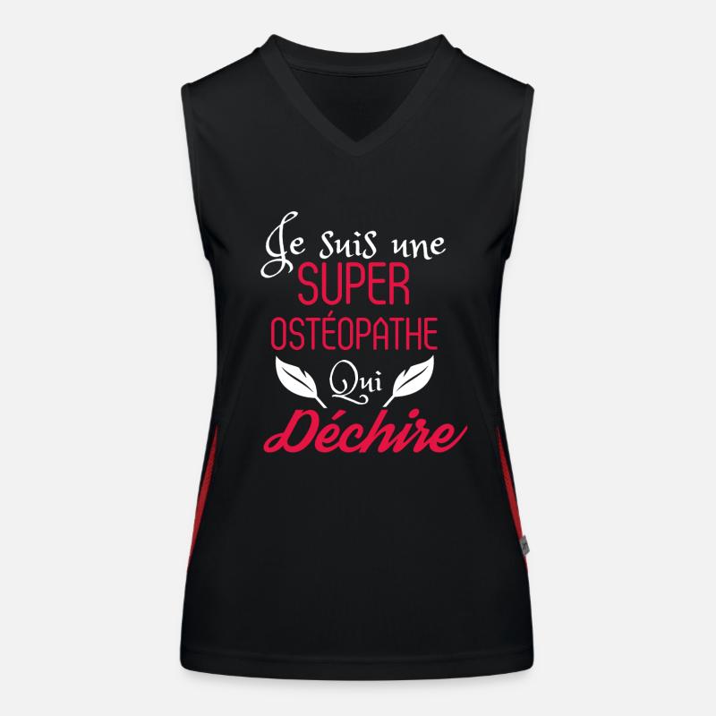 Super ostéopathe qui déchire Débardeur respirant contrasté Femme