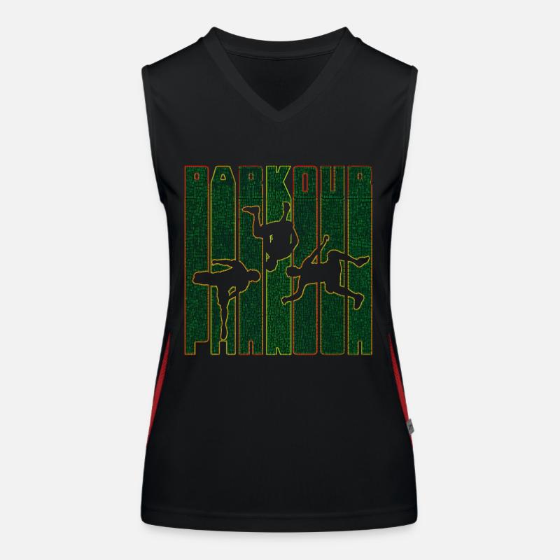 Parkour Freerunner Code Le Parcour parkourshirt - Women's Functional Contrast Tank Top - black/red