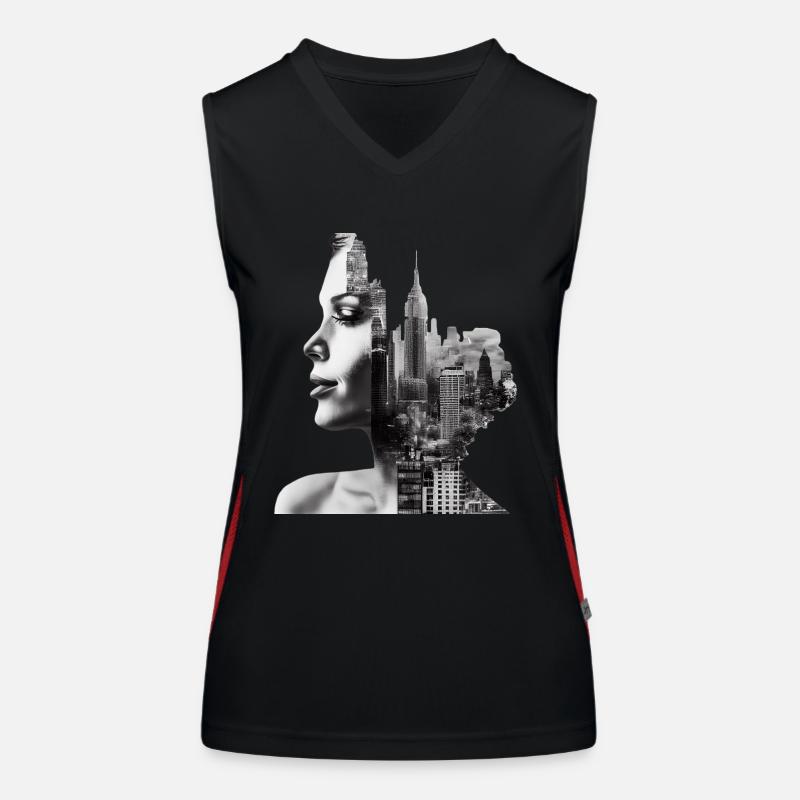Model in New York Funktionelles Kontrast-Tank Top für Frauen