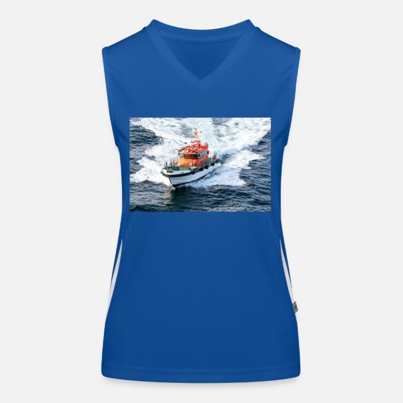Bild eines Lotsenbootes in Aktion Funktionelles Kontrast-Tank Top für Frauen