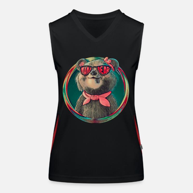 Mama Bär Mutter Frau Geschenk Eltern Funktionelles Kontrast-Tank Top für Frauen