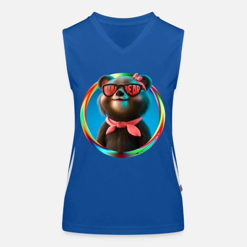 Mama Bär Mutter Frau Geschenk Eltern Funktionelles Kontrast-Tank Top für Frauen