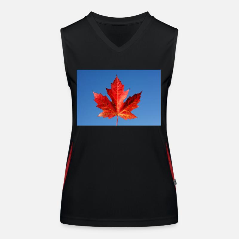 Rotes Ahornblatt Funktionelles Kontrast-Tank Top für Frauen