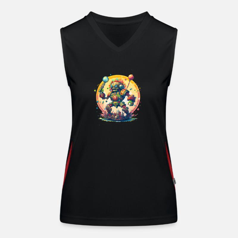 Crazy Inca robot Women's Functional Contrast Tank Top
