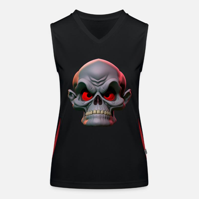 grumpy skull Women's Functional Contrast Tank Top