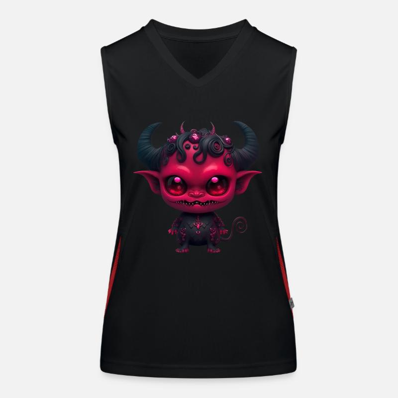 Kleiner dämonischer Teufel Funktionelles Kontrast-Tank Top für Frauen