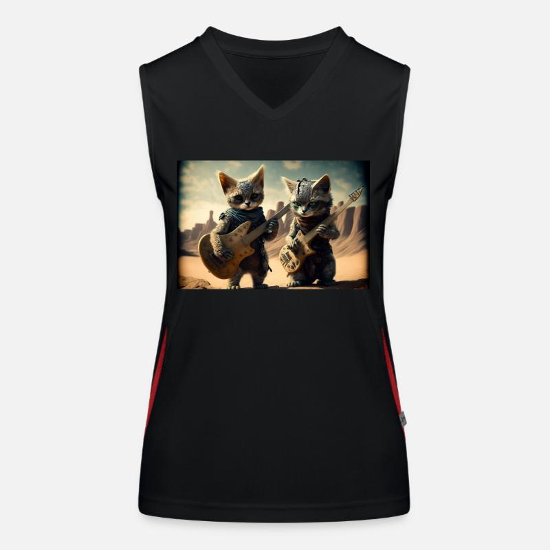 rock cats 1 Funktionelles Kontrast-Tank Top für Frauen