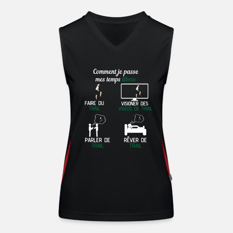 temps libre trail cadeau trailler Débardeur respirant contrasté Femme