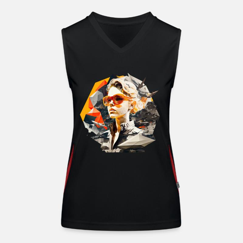 Retro Flash No35 Funktionelles Kontrast-Tank Top für Frauen