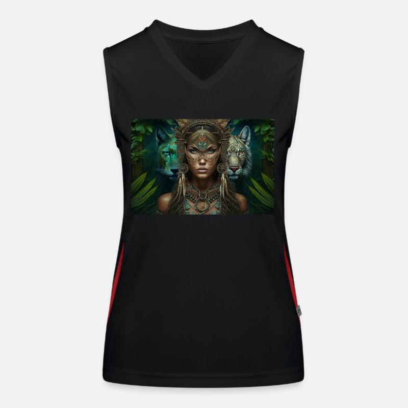 Neo Indian Voodoo Panther Gift Women's Functional Contrast Tank Top