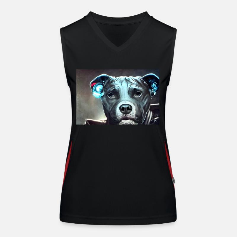 Sci-Fi Pitbull Funktionelles Kontrast-Tank Top für Frauen
