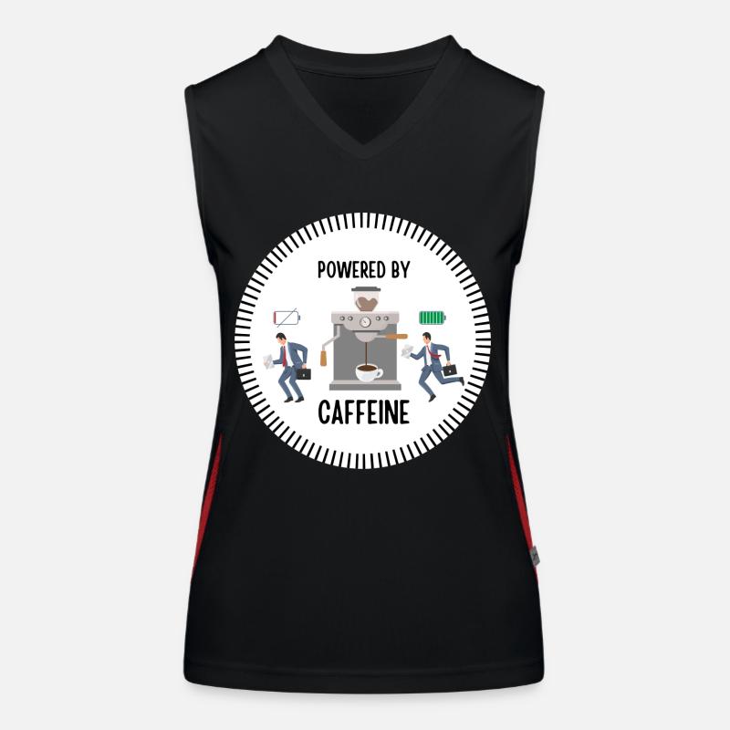 Powered by Caffeine (Man) Funktionelles Kontrast-Tank Top für Frauen