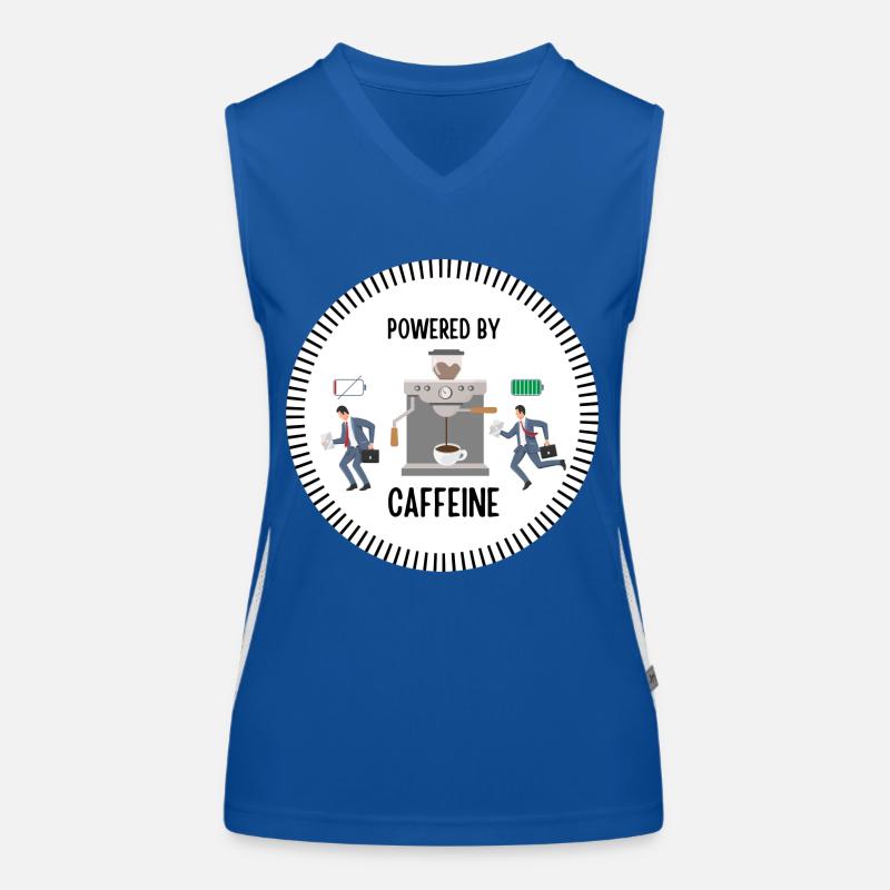 Powered by Caffeine (Man) Funktionelles Kontrast-Tank Top für Frauen