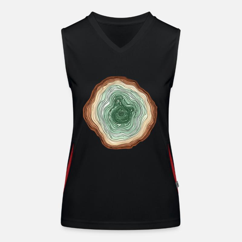 Nature motif - colored tree slice Women's Functional Contrast Tank Top