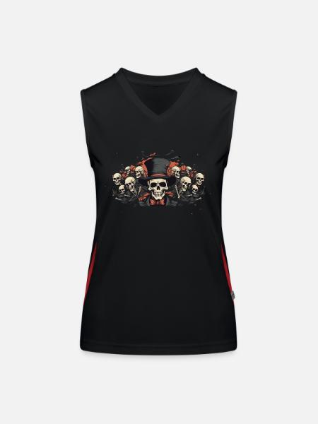 Skeletons - Women's Functional Contrast Tank Top - black/red