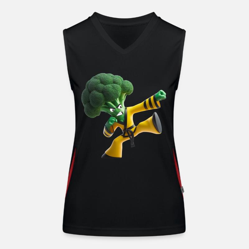 Broccoli kung fu fighter Women's Functional Contrast Tank Top