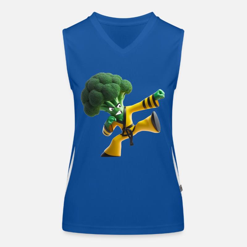 Broccoli kung fu fighter Women's Functional Contrast Tank Top