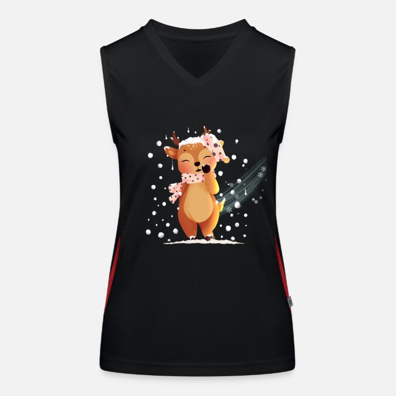 animal de cerf mignon | Hiver Débardeur respirant contrasté Femme