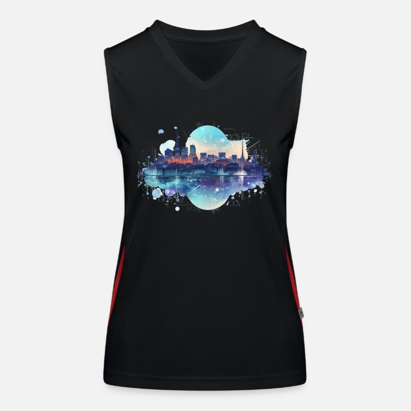 Digital City Funktionelles Kontrast-Tank Top für Frauen