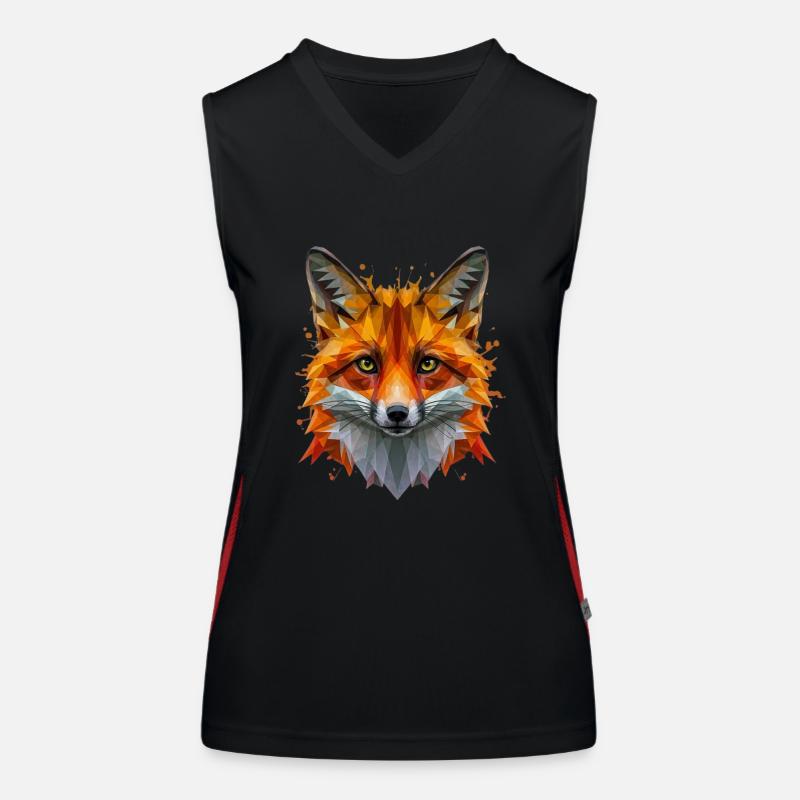Fuchs Kopf Fox Funktionelles Kontrast-Tank Top für Frauen